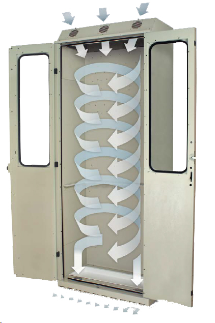 זרימת אויר בארונות ייבוש